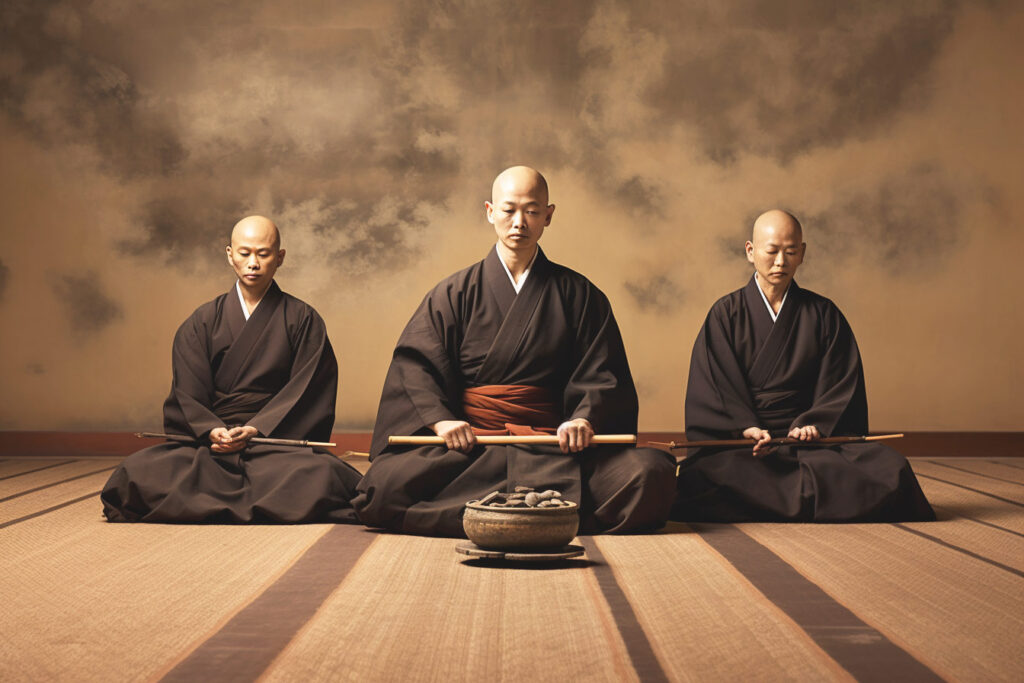 japan monk zazen meditation